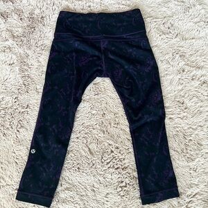 Lululemon Athletica Black and Purple Performance Leggings